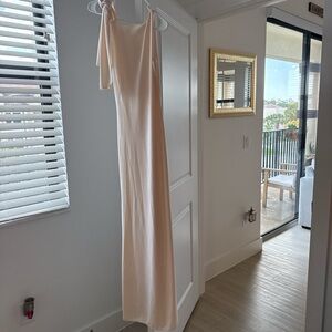 Source Unknown Cream Maxi Slip Dress